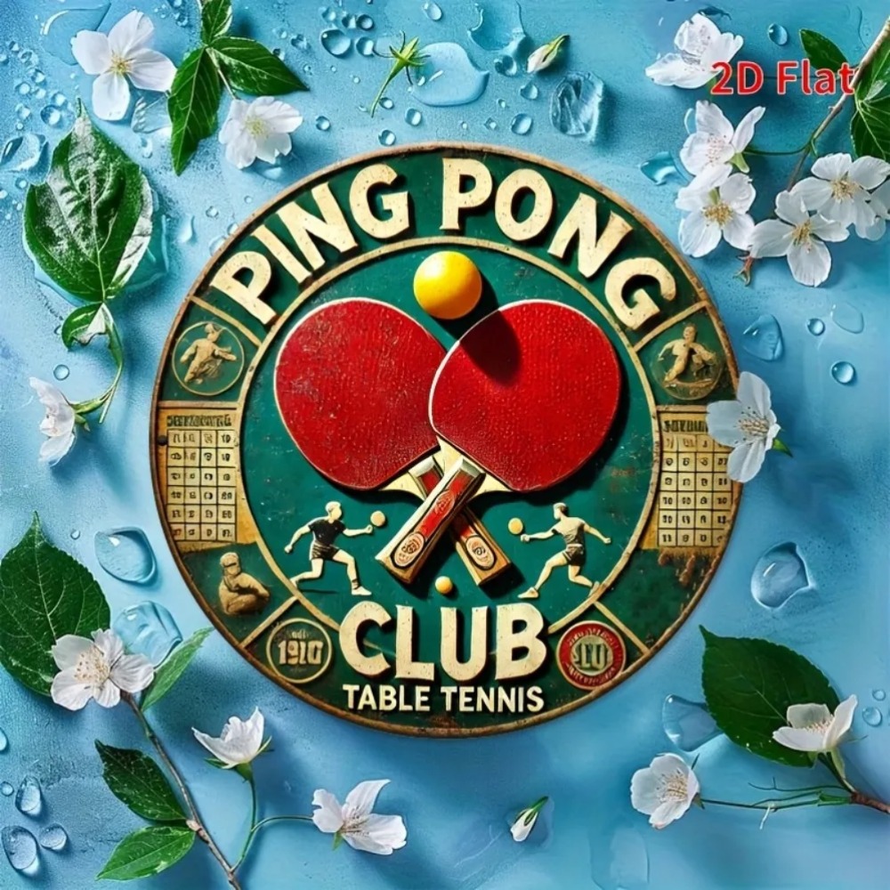 2D Flat Vintage Ping Pong Club - Table Tennis Dimension 评论和价格