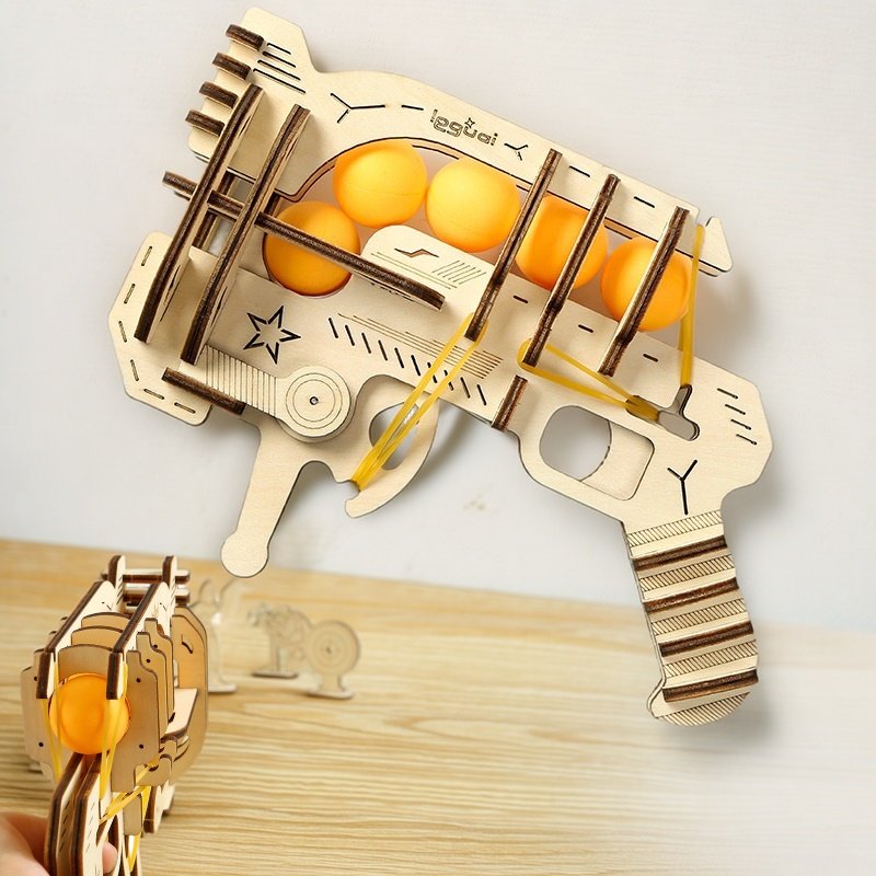 Wooden DIY Assembled Rubber Ba - Table Tennis Launcher 评论和价格