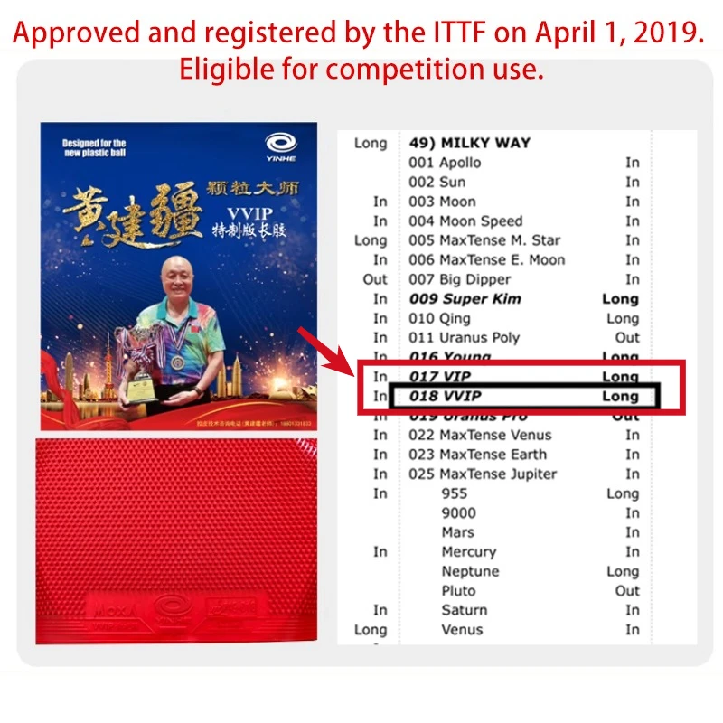YINHE VVIP Maste Long Pips Tab - Table Tennis Grip 评论和价格